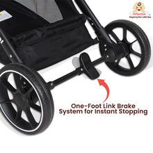 GlideX Travel Stroller: One-Hand Fold, Reclining Seat, Adjustable Canopy, 360° Wheels, 5-Point Harness, 0-3 Years, 15kg