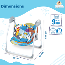 Automatic Baby Swing with Hanging Toys, Operates with Duracel and Remote Control for Newborn Baby, Safe & Portable