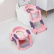 Infantso 2-in-1  Nora Potty Training Seat with Ladder & Step Stool for Toddlers – Foldable, Non-Slip, PU Soft Cushion, Universal Fit for Standard Toilets – Baby Toilet Trainer for Boys & Girls (1–5 Years)