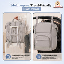 Infantso Diaper Bag Backpack, Large Capacity Baby Bag with Insulated Bottle Holders, Water-Resistant Maternity Bag, Multi-Compartments, Stroller Compatible Travel Bag for Moms & Dads
