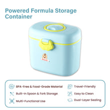 Infantso Feed Ease 2in1 Baby Milk Powder & Food Container (BIG) – Bear Design | BPA-Free, Leak-Proof, Travel-Friendly with Spoon & Fork, Baby Essential Food Storage Box, Baby Milk Powder Box, Cute Bear Snack Box