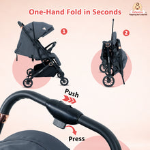 Infantso Ride-X Auto Fold Baby Stroller with One-Hand Fold, Mosquito Net, 5-Point Safety Harness, Shock Absorber Wheels & Compact Travel Design (0–3 Years, Up to 15kg)