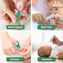 Infantso Compact Bear Baby Nail Clipper Set | 4‑in‑1 Baby Grooming Kit with Scissors, Nail Filer, Tweezer & Clipper | Safe & Gentle Grooming for Newborns & Toddlers | Cute Bear‑Shaped Storage Case