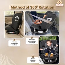 Infantso Ride-On 360° Rotating Recliner Baby Car Seat – Convertible, ISOFIX, Safety Harness, Ages 0–12 Years, 0–36 kg