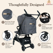 Infantso Flight X Baby Stroller for 0 to 3 years, Pram Auto Fold with 5-Point Safety Harness, Multi-Position Recline, Adjustable Footrest & Canopy, 360° Swivel Wheels, Storage Basket & Rear Brake – Up to 22 kg