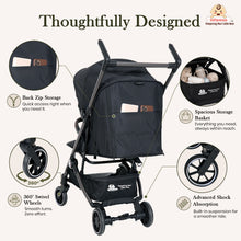 Infantso Flight X Baby Stroller for 0 to 3 years, Pram Auto Fold with 5-Point Safety Harness, Multi-Position Recline, Adjustable Footrest & Canopy, 360° Swivel Wheels, Storage Basket & Rear Brake – Up to 22 kg