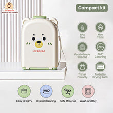 Infantso Foam-O 7-in-1 Baby Bottle Cleaning Brush Set – Silicone Bottle Cleaner Kit for Newborn Essentials with Pacifier Brush, Straw Brush, Drying Rack & Soap Dispenser