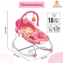 Manual Baby Rocker with Safety Harness & Mosquito Net | Infant Bouncer for 0-24 Months | Portable & Washable