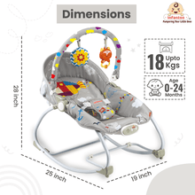 Manual Baby Rocker with Safety Harness & Mosquito Net | Infant Bouncer for 0-24 Months | Portable & Washable