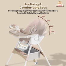 Infantso Feed-X 5-in-1 Multifunctional Baby High Chair | Convertible Feeding Chair for Infants & Toddlers | Adjustable Height, Foldable Design, Reclining Seat, Double Tray, Storage Basket & 5-Point Safety Harness