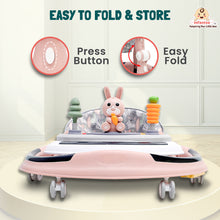 4-in-1 Premium Baby Walker with LED Light, 4-Level Cushion Seat & 3-level Height Adjustments - Walker, Bouncer, Feeding Table and Parental Push bar 6 Months to 24 months - 15kgs