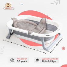 Anti-Slip Foldable Silicone Baby Bathtub with Bath Net and Baby Accessories for Newborns & Toddlers (0+ to 3 years)