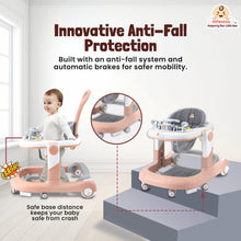 Infantso Vibe & Drive Multifunction 2-in-1 Baby Walker, Bouncer & Car Dashboard Activity Center with Music Tray, Push Handle, Safety Brakes, Adjustable Height & 360° Wheels