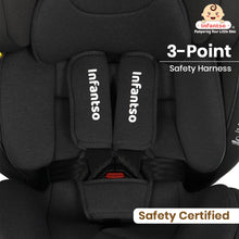 Infantso Ride-On 360° Rotating Recliner Baby Car Seat – Convertible, ISOFIX, Safety Harness, Ages 0–12 Years, 0–36 kg