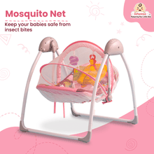 Automatic Baby Swing with Hanging Toys, Operates with Duracel and Remote Control for Newborn Baby, Safe & Portable