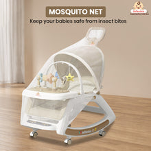 Infantso 5-in-1 Prime Baby Rocker – Multi-Functional Infant Seat with Mosquito Net, Toy Bar & Feeding Tray