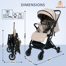 Infantso Ride-X Auto Fold Baby Stroller with One-Hand Fold, Mosquito Net, 5-Point Safety Harness, Shock Absorber Wheels & Compact Travel Design (0–3 Years, Up to 15kg)