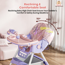 Infantso Feed-X 5-in-1 Multifunctional Baby High Chair | Convertible Feeding Chair for Infants & Toddlers | Adjustable Height, Foldable Design, Reclining Seat, Double Tray, Storage Basket & 5-Point Safety Harness