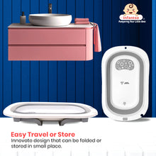 Infantso Premium Bath Tub for Baby 0-5 Years Anti-Slip Kids Bathing Tub, BPA Free Foldable Bathtub for Kids 0-3 Years, Space Saving Design, Newborn Baby Folding Bathing Tub Girls & Boys, Easy to Store