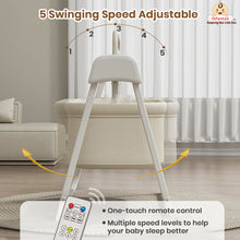Smart Electric Baby Cradle Swing with Bluetooth Music, Remote & 5-Speed Timer – Safe Sleep Bassinet for Newborns to 18 Months