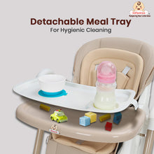 Infantso Swini 5-in-1 Baby High Chair & Swing – Adjustable, Foldable Feeding Chair with Dual Tray, Reclining Backrest & Footrest for 6 Months to 5 Years