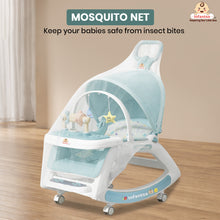 Infantso 5-in-1 Prime Baby Rocker – Multi-Functional Infant Seat with Mosquito Net, Toy Bar & Feeding Tray