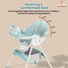Infantso Feed-X 5-in-1 Multifunctional Baby High Chair | Convertible Feeding Chair for Infants & Toddlers | Adjustable Height, Foldable Design, Reclining Seat, Double Tray, Storage Basket & 5-Point Safety Harness