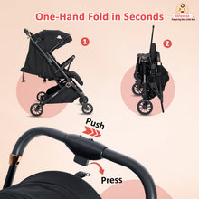 Infantso Ride-X Auto Fold Baby Stroller with One-Hand Fold, Mosquito Net, 5-Point Safety Harness, Shock Absorber Wheels & Compact Travel Design (0–3 Years, Up to 15kg)