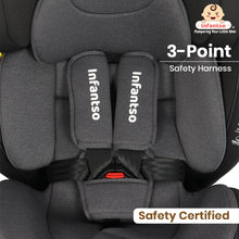 Infantso Ride-On 360° Rotating Recliner Baby Car Seat – Convertible, ISOFIX, Safety Harness, Ages 0–12 Years, 0–36 kg