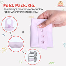 Infantso Silicone Ultra Thin Baby Bibs – Waterproof, Foldable, Adjustable Feeding Bibs with Deep Food Catcher Pocket (BPA‑Free, Suitable for 2+ Months)