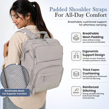 Infantso Diaper Bag Backpack, Large Capacity Baby Bag with Insulated Bottle Holders, Water-Resistant Maternity Bag, Multi-Compartments, Stroller Compatible Travel Bag for Moms & Dads