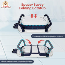 Infantso Smart Anti-Slip Foldable Baby Bath Tub with Temperature Sensor, Soap Tray & Support Cushion | Portable & Travel-Friendly Silicone Bath Tub for Newborns, Kids & Toddlers (0-3 Years)