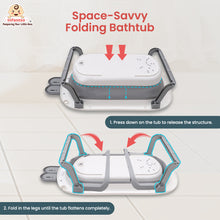 Infantso Smart Anti-Slip Foldable Baby Bath Tub with Temperature Sensor, Soap Tray & Support Cushion | Portable & Travel-Friendly Silicone Bath Tub for Newborns, Kids & Toddlers (0-3 Years)