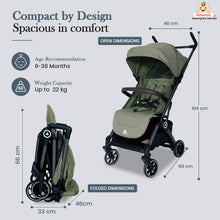 Infantso Flight X Baby Stroller for 0 to 3 years, Pram Auto Fold with 5-Point Safety Harness, Multi-Position Recline, Adjustable Footrest & Canopy, 360° Swivel Wheels, Storage Basket & Rear Brake – Up to 22 kg