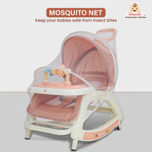 Infantso 5-in-1 Prime Baby Rocker & Walker – Multi-Functional Infant Seat with Mosquito Net, Toy Bar & Feeding Tray
