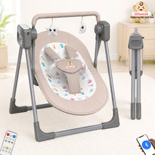 Automatic Swing Rocker with Bluetooth, Remote Control, 5 Speeds, Music, Timer, Mosquito Net & Toy Bar (0-2 Years), Holds weight upto 15kg