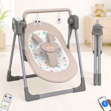 Automatic Swing Rocker with Bluetooth, Remote Control, 5 Speeds, Music, Timer, Mosquito Net & Toy Bar (0-2 Years), Holds weight upto 15kg