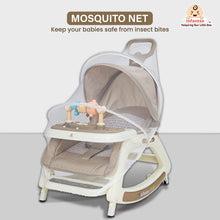 Infantso 5-in-1 Prime Baby Rocker & Walker – Multi-Functional Infant Seat with Mosquito Net, Toy Bar & Feeding Tray