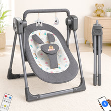 Automatic Swing Rocker with Bluetooth, Remote Control, 5 Speeds, Music, Timer, Mosquito Net & Toy Bar (0-2 Years), Holds weight upto 15kg
