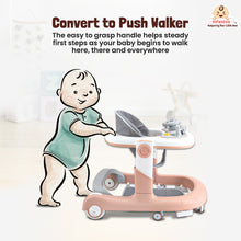 Infantso Vibe & Drive Multifunction 2-in-1 Baby Walker, Bouncer & Car Dashboard Activity Center with Music Tray, Push Handle, Safety Brakes, Adjustable Height & 360° Wheels