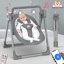 Automatic Swing Rocker with Bluetooth, Remote Control, 5 Speeds, Music, Timer, Mosquito Net & Toy Bar (0-2 Years), Holds weight upto 15kg