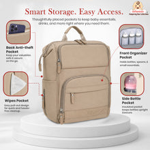 Infantso Diaper Bag Backpack, Large Capacity Baby Bag with Insulated Bottle Holders, Water-Resistant Maternity Bag, Multi-Compartments, Stroller Compatible Travel Bag for Moms & Dads