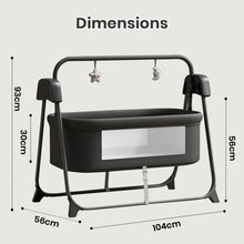 Smart Electric Baby Cradle Swing with Bluetooth Music, Remote & 5-Speed Timer – Safe Sleep Bassinet for Newborns to 18 Months