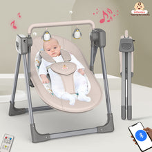 Automatic Swing Rocker with Bluetooth, Remote Control, 5 Speeds, Music, Timer, Mosquito Net & Toy Bar (0-2 Years), Holds weight upto 15kg