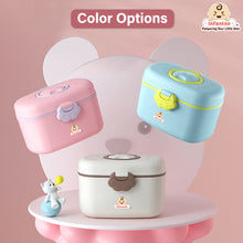 Infantso Feed Ease 2in1 Baby Milk Powder & Food Container (BIG) – Bear Design | BPA-Free, Leak-Proof, Travel-Friendly with Spoon & Fork, Baby Essential Food Storage Box, Baby Milk Powder Box, Cute Bear Snack Box