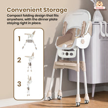 Infantso Feed-X 5-in-1 Multifunctional Baby High Chair | Convertible Feeding Chair for Infants & Toddlers | Adjustable Height, Foldable Design, Reclining Seat, Double Tray, Storage Basket & 5-Point Safety Harness