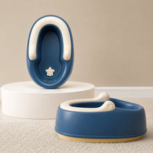 Infantso Antislip Kid Butt Washing Stool, Ergonomic Baby Toddler Wash Stool Seat with PVC Soft Cushion, Widened and Thickened Base, Bath Stool (Blue)
