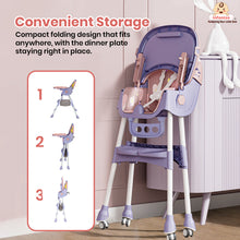 Infantso Feed-X 5-in-1 Multifunctional Baby High Chair | Convertible Feeding Chair for Infants & Toddlers | Adjustable Height, Foldable Design, Reclining Seat, Double Tray, Storage Basket & 5-Point Safety Harness