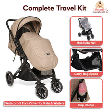 GlideX Travel Stroller: One-Hand Fold, Reclining Seat, Adjustable Canopy, 360° Wheels, 5-Point Harness, 0-3 Years, 15kg