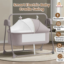 Smart Electric Baby Cradle Swing with Bluetooth Music, Remote & 5-Speed Timer – Safe Sleep Bassinet for Newborns to 12 Months
